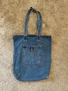 BDG Blue Denim Tote with Front Patch Pocket